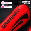 Красные щитки для голени и стопы DreamFit — защита для MMA, кикбоксинга, муай-тай, shin guards