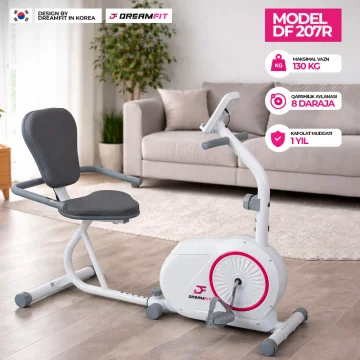 Велотренажёр DreamFit DF-207R — домашний кардиотренажёр, горизонтальный велосипед, 130 кг, 8 уровней нагрузки — купить в DreamFit