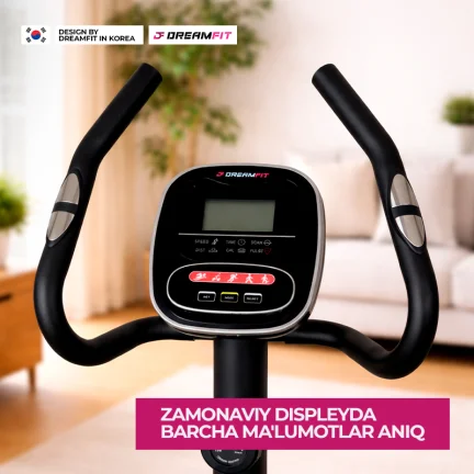 Велотренажёр DreamFit DF-707B — домашний кардиотренажёр, вертикальный вело тренажёр, 120 кг, 8 уровней нагрузки