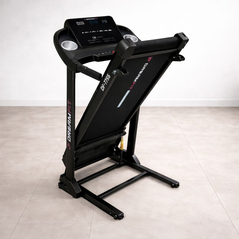 Беговая дорожка DreamFit DF-7755 с компактной конструкцией, LCD-монитором и надёжной платформой для дома