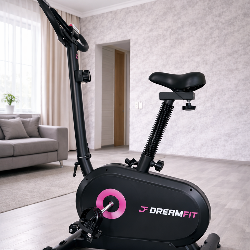 Магнитный велотренажёр DreamFit DF-211 – до 120 кг, 8 уровней сопротивления, регулируемое сиденье