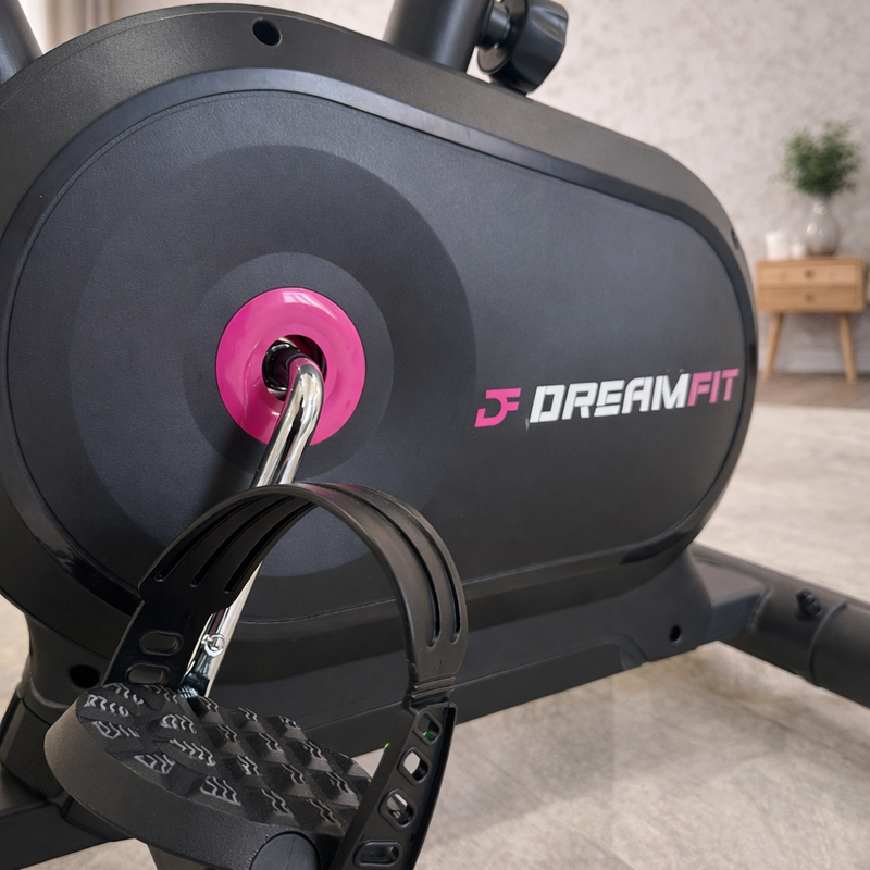 Магнитный велотренажёр DreamFit DF-211 – до 120 кг, 8 уровней сопротивления, регулируемое сиденье